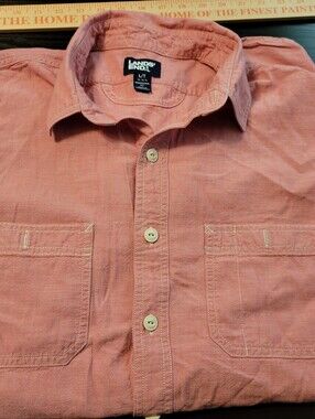 Lands' End Men's Large Tall L/T 16-16.5 Red Button Down Shirt Traditional Fit LS